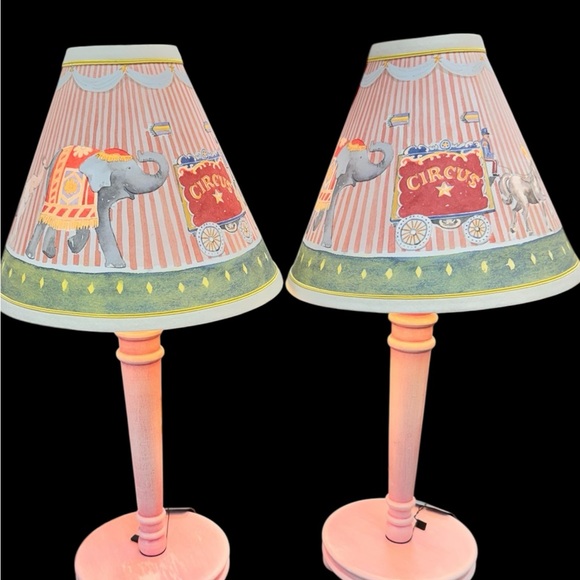 Circus Theme Pink Table Lamps(Pair)